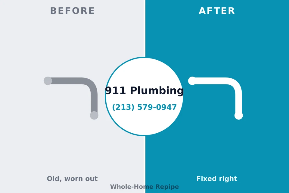 Before and after: plumbing company Broadview Heights, OH
